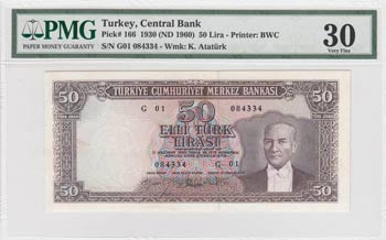 Turkey, 50 Lira, 1960, ... 