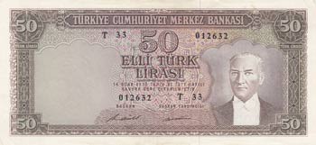 Turkey, 50 Lira, 1971, ... 