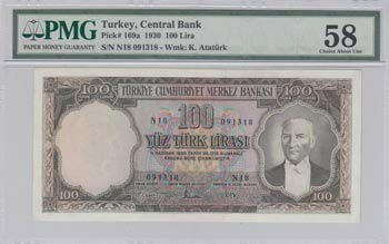 Turkey, 100 Lira, 1958, ... 