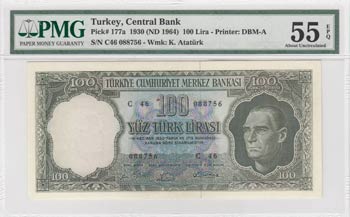 Turkey, 100 Lira, 1964, ... 