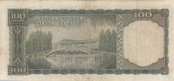 Turkey, 100 Lira, 1964, POOR, p177