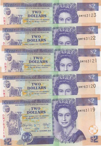 Belize, 2 Dollars, 2014, ... 