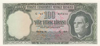 Turkey, 100 Lira, 1969, ... 