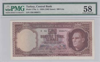 Turkey, 500 Lira, 1962, ... 