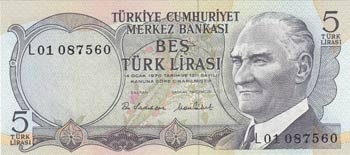 Turkey, 5 Lira, 1976, ... 