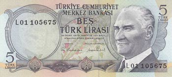 Turkey, 5 Lira, 1976, ... 