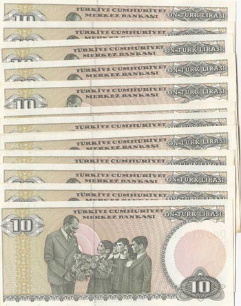 Turkey, 10 Lira, 1966, UNC, p180, (Total 20 ... 