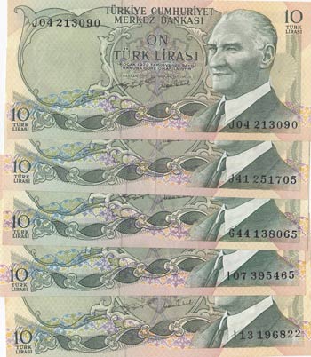 Turkey, 10 Lira, 1975, ... 