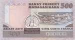 Madagascar, 500 Francs = 100 Ariary, ... 