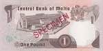 Malta, 1 Liri, 1967, UNC, pCS1, SPECIMEN