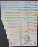 Turkey, 5-10-20-50-100-200 Lira, UNC, A and ... 