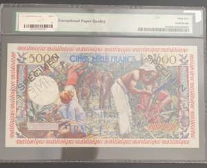 Martinique, 5.000 Francs, 1960, UNC, p36s2, ... 