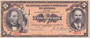 Mexico, 5 Pesos, 1915, ... 