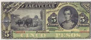 Mexico, 5 Pesos, 1914, ... 