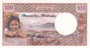New Hebrides, 100 Francs, 1977, UNC, p18d