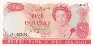 New Zealand, 5 Dollars, ... 