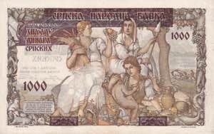 Serbia, 1.000 Dinara on 500 Dinara, 1941, ... 