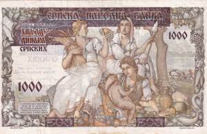 Serbia, 1.000 Dinara on 500 Dinara, 1941, ... 
