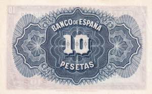 Spain, 10 Pesetas, 1935, XF(+), p86a