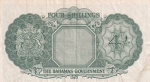 Bahamas, 4 Shillings, 1953, VF(+), p13b