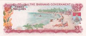 Bahamas, 3 Dollars, 1965, UNC(-), p19a