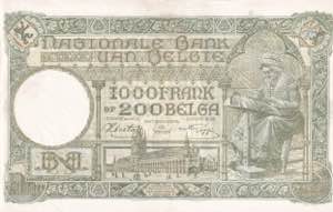 Belgium, 1.000 Francs-200 Belgas, 1942, XF, ... 