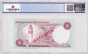Bermuda, 5 Dollars, 1978, UNC, p29s, SPECIMEN