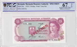 Bermuda, 5 Dollars, ... 
