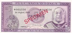 Tonga, 5 Paanga, 1978, ... 