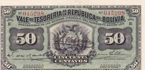 Bolivia, 50 Centavos, ... 
