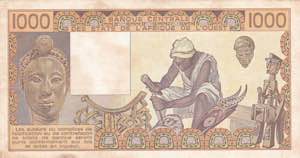 West African States, 1.000 Francs, 1981, ... 