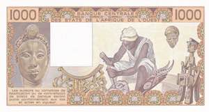 West African States, 1.000 Francs, 1987, ... 
