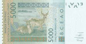 West African States, 5.000 Francs, 2020, ... 