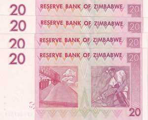 Zimbabwe, 20 Dollars, 2007, UNC, p68, (Total ... 