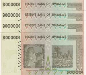 Zimbabwe, 20 Billion Dollars, 2008, UNC, ... 