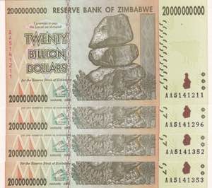 Zimbabwe, 20 Billion ... 
