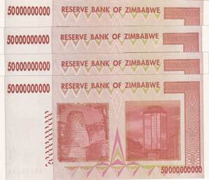Zimbabwe, 50 Billion Dollars, 2008, UNC, ... 