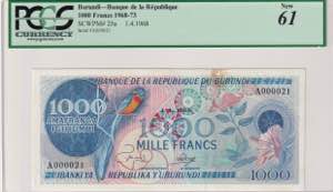 Burundi, 1.000 Francs, ... 