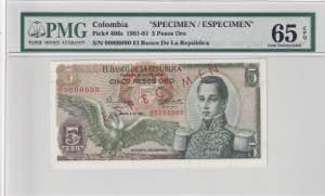 Colombia, 5 Pesos Oro, ... 