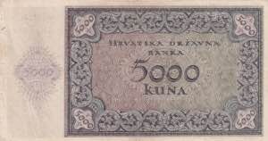 Croatia, 5.000 Kuna, 1943, XF(-), p14a