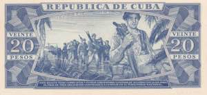 Cuba, 20 Pesos, 1971, UNC, p105s, SPECIMEN