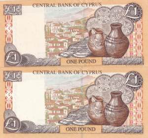 Cyprus, 1 Pound, 2004, UNC, p60d, (Total 2 ... 