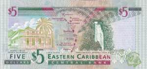 East Caribbean States, 5 Dollars, 2000, UNC, ... 