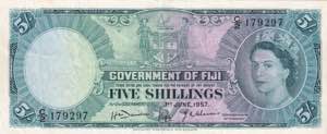 Fiji, 5 Shillings, 1957, ... 