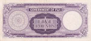 Fiji, 5 Pounds, 1967, XF, p54f