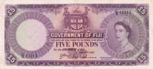 Fiji, 5 Pounds, 1967, ... 