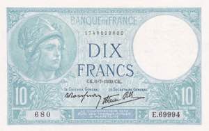 France, 10 Francs, 1939, ... 