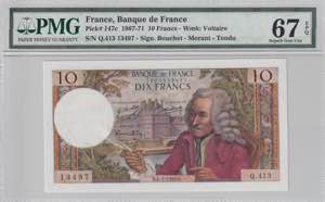 France, 10 Francs, 1968, ... 