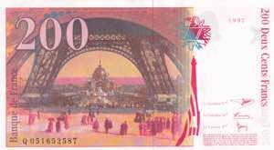 France, 200 Francs, 1997, AUNC, p159b