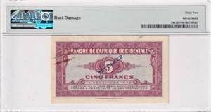 French West Africa, 5 Francs, 1942, UNC, ... 
